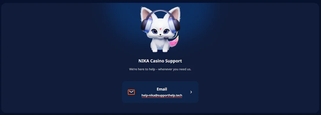 Customer Support at Nika Casino